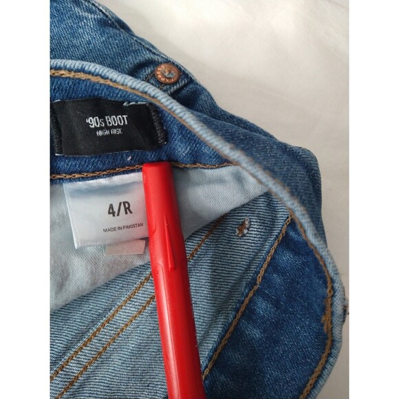 Express 90's Boot High Rise Women's sz 4R Medium/Dark Wash Blue Denim jeans y2k - Picture 3 of 11